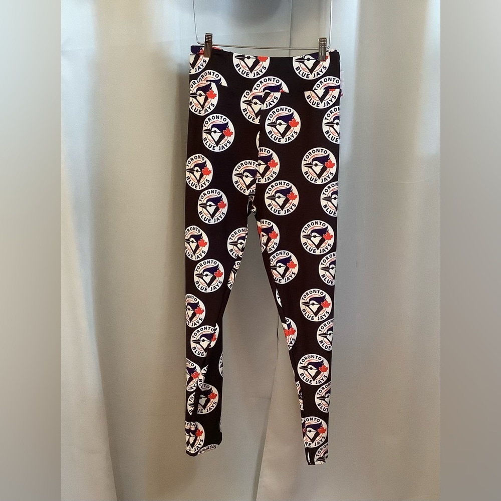 Luv21 Leggings Women’s Extra Plus Curvy  Pockets Blue Jays Pattern